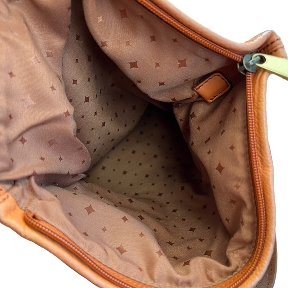 FOSSIL Explorer Fold Over Crossbody Leather Distressed Orange Bag Purse VINTAGE - Picture 8 of 15